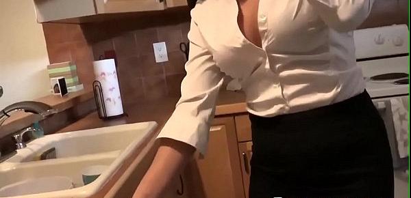  Stockinged realtor doggystyled during viewing